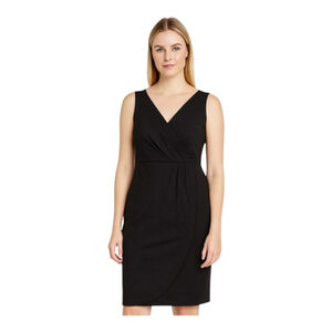 NWT Women's Liz Claiborne Black Sleeveless Wrap Sheath Dress Size 12